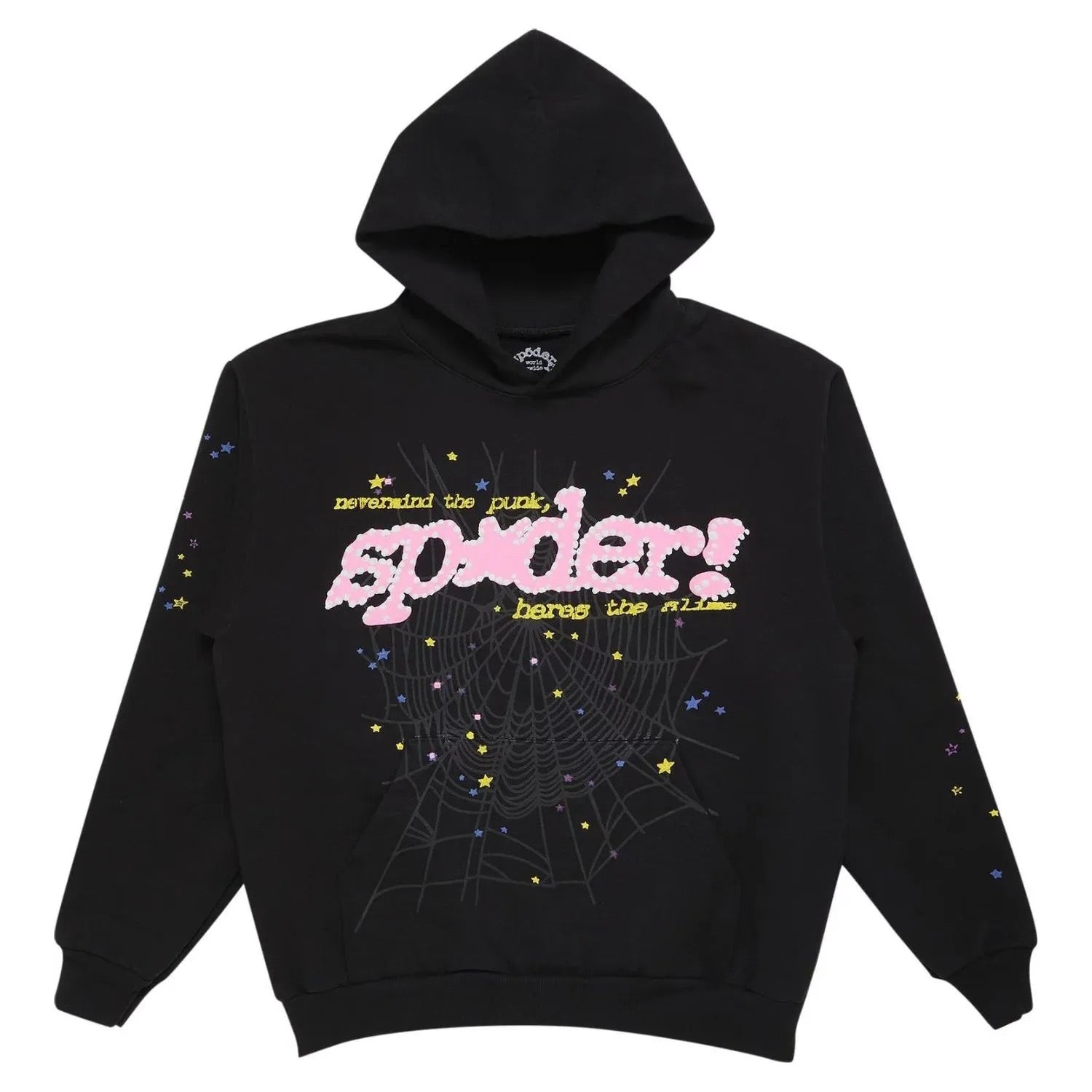 "Sp5der-Hoodie" Black and Pink